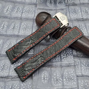 Correa de reloj de cuero con patas de avestruz de 22 mm/18 mm diseño minimalista de cuero exótico - Imagen 1 de 10