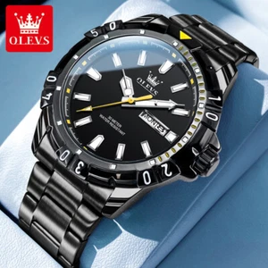 OROLOGIO OLEVS LUXURY UOMO IMPERMEABILE ACCIAIO INOX -ACCIAIO - Foto 1 di 19