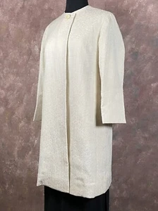Ivory Evening Jacket Vintage 1960s XS Custom Dress Coat - Picture 1 of 9
