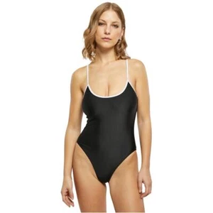 Urban Classics Ladies Recycled Retro Swimsuit Swimwear 2 Tone Contrast Color Lady - Picture 1 of 17