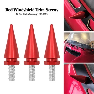 Red Fairing Windshield Windscreen Trim Bolt Screws Fit For Harley FLH 1996-2013 - Picture 1 of 13