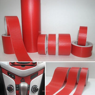 3D красная/листовая автомобильная виниловая лента из ПВХ зерна углеродного волокна наклейка декоративные полоски - Изображение 1 из 4