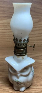 Vintage Hand Painted 5 1/2” Porcelain Owl Oil Lamp - Picture 1 of 3