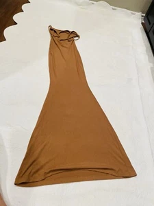 Skims Soft Lounge Long Slip Dress in caramel Size S - Picture 1 of 3
