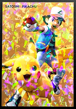 Ash Ketchum Pikachu Pokemon Card Holo ENSKY 2019 Japanese 3.2 x 4.7 inch Japan