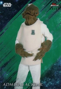 2018 Star Wars Finest, Admiral Ackbar #3 Green Base Card Parallel #74/99 - Picture 1 of 2