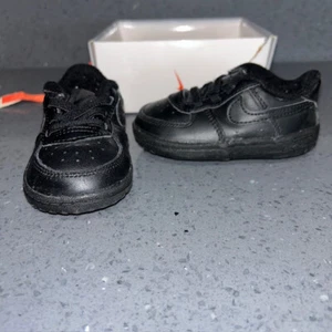 Nike Air Force 1 Crib Shoes Ck2201-001 Baby Size 4C Triple Black - Picture 1 of 8