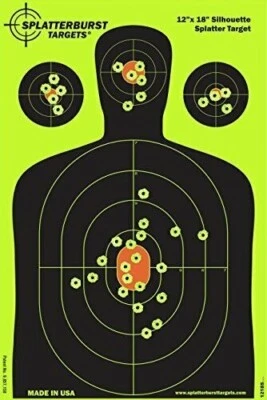 Splatterburst Targets - 12 x18 Silhouette Reactive Shooting Target - 10 pack