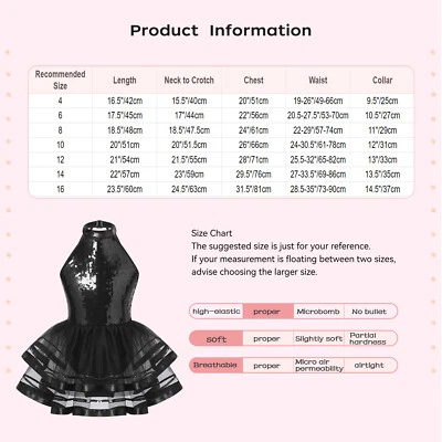 Kids Girls Leotard Straps Hollow Back Dance Dress Sparkly Dancewear Latin Jazz - Image 1 of 3