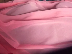 BRIGHT PINK CHIFFON FABRIC, 115cm width sold per metre, SHEER, AUSTRALIA - Picture 1 of 3