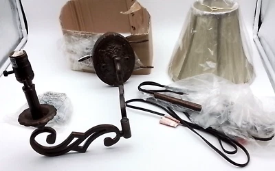 Avignon Wall Light Sconce Silk Shade Umber Finish Vaxcel Lighting AV-WLS001GU - Image 1 of 4