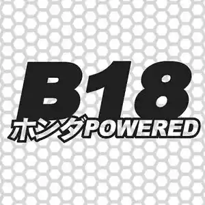 B18 Powered Engine Vinyl Decal Sticker Japanese JDM bseries civic renegadelife - Picture 1 of 2