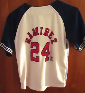BOSTON RED SOX beat-up jersey Manny Ramirez size 7 baseball NIKE youth med - Picture 1 of 3