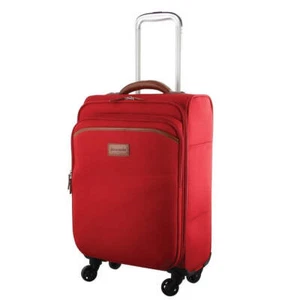 Pierre Cardin 40L Cabin Soft-Shell Suitcase Travel Luggage Bag 4-Wheel Case - Re - Picture 1 of 5