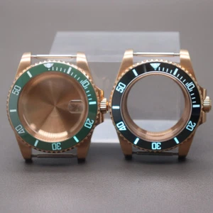 Cassa orologio acciaio inox oro rosa 40 mm 3C ceramica luminosa per nh36 nh35 nh34 - Foto 1 di 12