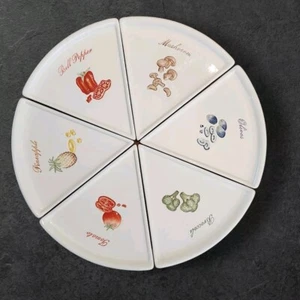 POTTERY BARN Complete SET OF 6 “PIZZA BUONO" PIZZA PLATES 10" 20" - Picture 1 of 13