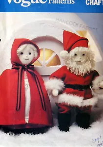 Vtg Vogue Christmas Santa Mr. Mrs. Claus 17" doll craft pattern soft sculpture - Picture 1 of 1