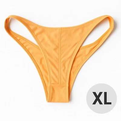 Conjunto de bikini de natación de zorro blanco naranja melocotón triángulo superior L parte inferior descarada XL Foto 1 de 2