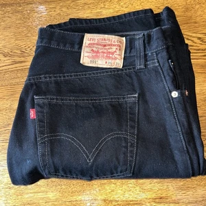 Levis 501 Jeans Herren 36x34 Schwarz Straight Leg Button Fly Vintage - Bild 1 von 8