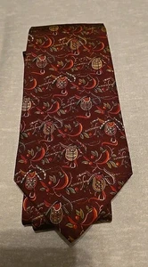Salvatore Ferragamo Italy MAROON TIE 100% SILK Cocktail Theme Nwot - Picture 1 of 5