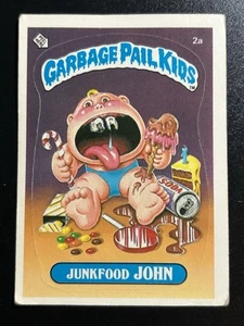 1985 Topps Garbage Pail Kids GPK Card First Series 1 OS1 Matte 2a Junkfood John - Picture 1 of 7