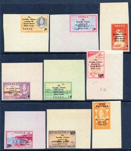 Tonga 182-190 postfrisch NH 1967 reguläre Ausgabe Satz Imperf Zuschlag Eckeinzel - Bild 1 von 1