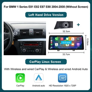 12.3" Wirless CarPlay Android Auto For Retrofit BMW 1 Series E81 E82 E87 E88 - Bild 1 von 17