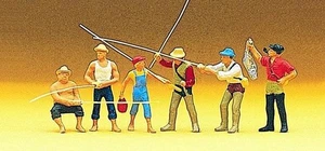 Preiser 10077 HO Scale Men Fishing pkg(6) - Picture 1 of 5