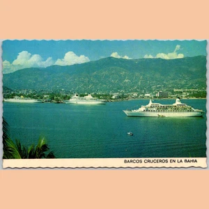 Postal Cruceros Bahía de Acapulco México Montañas Puerto Vista panorámica De colección - Imagen 1 de 4