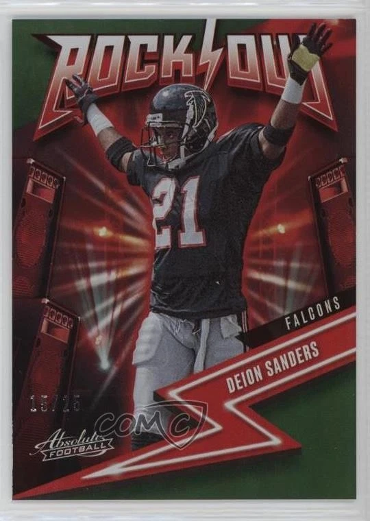 2023 Panini Absolute Rock Out Green Spectrum /25 Deion Sanders #5 HOF - Image 1 of 2
