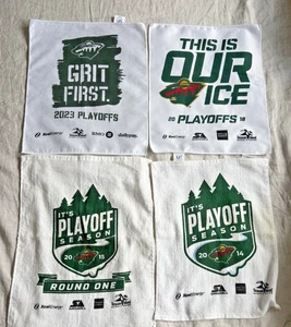 Lote/4 Toallas MN Wild NHL Hocky Stanley Cup Playoffs Rally 2014/2015/2018/2023 - Imagen 1 de 21