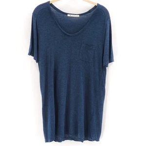 T ALEXANDER WANG Scoop Neck Short Sleeve Tee T-Shirt Dark Teal Pocket Size L - Picture 1 of 4