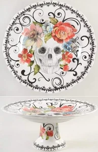 222 Quinta Marbella 11" Diámetro Pedestal Soporte Pastel Calavera Multicolor Nuevo - Imagen 1 de 1