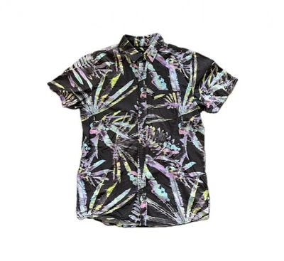 Rip Curl Abstract Print Short Sleeve Button-Up Shirt, Men's Size Small - Image 1 of 4