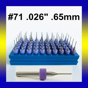 Broca de carburo sólido .026" .65 mm #71 50 PIEZAS vástago de carburo premium 1/8 R/S - Imagen 1 de 4