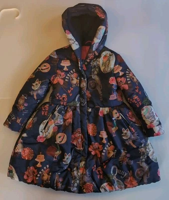 Abrigo Chaqueta Invierno Caprichoso Forrado Oilily Niñas Talla EU 128 US 8 Capucha Foto 1 de 4