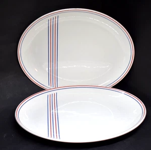 Roy Midwinter Banjo Federated Potteries 2 Large Oval Dinner Plates Platter 1980s - Picture 1 of 5