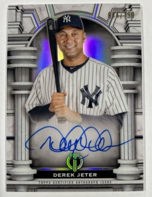 DEREK JETER 2023 Topps Tribute Olympus AUTÓGRAFO #044/199 en tarjeta AUTO Yankees Foto 1 de 2
