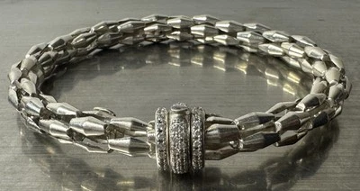 Impresionante Brazalete Brazalete Silpada con Circonita Cúbica 7" Plata de Ley 925 Foto 1 de 4
