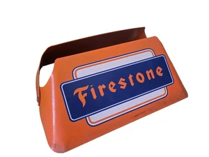 Insegna espositore stazione di servizio portapneumatici Firestone metallo vintage benzina - Foto 1 di 6