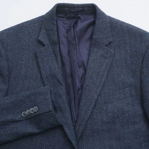 1905 Jos A Bank Herringbone Blazer Sport Coat Wool Blend Blue Brrr Slim Fit 41R - Bild 1 von 10
