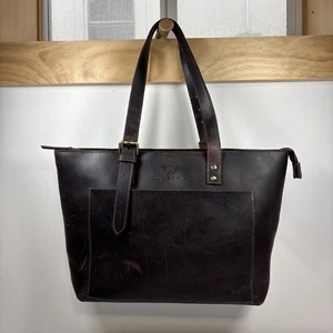 Luxeoria Echtleder Tasche Schultertasche Laptoptasche dunkelbraun Büro Reise Retro - Bild 1 von 22