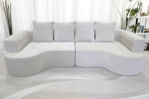 Comforro MUSE CURVE 270 Sculpted Sofa, Beige Colour, Fully Compressed - Picture 1 of 6