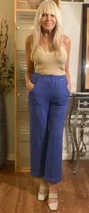 St. John by Marie grau Sport blau Strick Hose Signatur Logo Taschen Kordelzug P - Bild 1 von 11