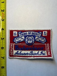 Budweiser Patch King of Beers Red White Blue 3x2.5 Embroidered - Picture 1 of 3