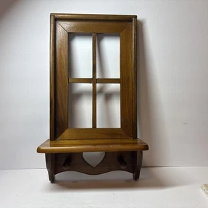 Vintage Holz Herz Fenster Regal Handarbeit Landhaus Kern Wand Dekor 9x15" - Bild 1 von 10