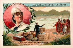 Tarjeta Victoriana M.J. Dieulafoy en Danger sur les Bords L1 - Imagen 1 de 2