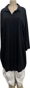 Vestido de mujer OSKA, talla 3, negro, manga larga, abotonado con bolsillos, nuevo con etiquetas - Imagen 1 de 12