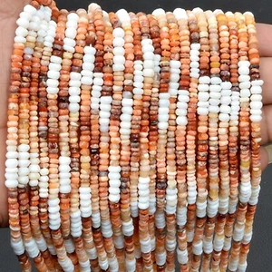 Fire Opal Beads Faceted Rondelle beads 13 inch Strand Natural 3-5 MM for jewelry - Picture 1 of 4