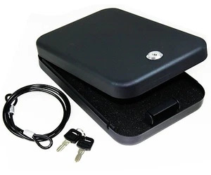 Sicherheitsaufbewahrung volle Größe Pistole Safe Tresor Sicherheitspistolenetui Schlüsselschloss Box - Bild 1 von 3